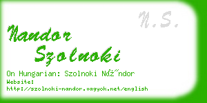 nandor szolnoki business card